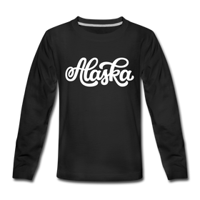 Alaska Youth Long Sleeve Shirt - Hand Lettered Youth Long Sleeve Alaska Tee