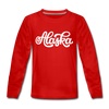 Alaska Youth Long Sleeve Shirt - Hand Lettered Youth Long Sleeve Alaska Tee - red