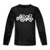 Alaska Youth Long Sleeve Shirt - Hand Lettered Youth Long Sleeve Alaska Tee - charcoal gray