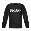 Connecticut Youth Long Sleeve Shirt - Hand Lettered Youth Long Sleeve Connecticut Tee - black