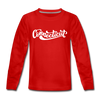 Connecticut Youth Long Sleeve Shirt - Hand Lettered Youth Long Sleeve Connecticut Tee - red