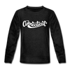 Connecticut Youth Long Sleeve Shirt - Hand Lettered Youth Long Sleeve Connecticut Tee - charcoal gray
