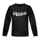 Connecticut Youth Long Sleeve Shirt - Hand Lettered Youth Long Sleeve Connecticut Tee - charcoal gray
