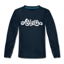 Arizona Youth Long Sleeve Shirt - Hand Lettered Youth Long Sleeve Arizona Tee - deep navy
