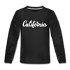 California Youth Long Sleeve Shirt - Hand Lettered Youth Long Sleeve California Tee - black