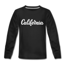 California Youth Long Sleeve Shirt - Hand Lettered Youth Long Sleeve California Tee - black