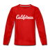 California Youth Long Sleeve Shirt - Hand Lettered Youth Long Sleeve California Tee - red