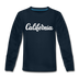 California Youth Long Sleeve Shirt - Hand Lettered Youth Long Sleeve California Tee - deep navy