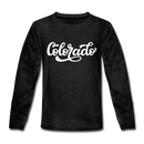 Colorado Youth Long Sleeve Shirt - Hand Lettered Youth Long Sleeve Colorado Tee - charcoal gray