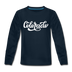 Colorado Youth Long Sleeve Shirt - Hand Lettered Youth Long Sleeve Colorado Tee - deep navy