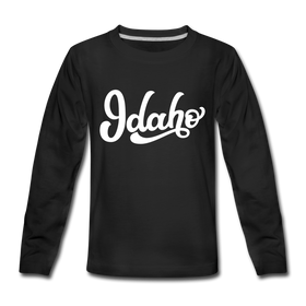 Idaho Youth Long Sleeve Shirt - Hand Lettered Youth Long Sleeve Idaho Tee