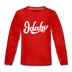 Idaho Youth Long Sleeve Shirt - Hand Lettered Youth Long Sleeve Idaho Tee - red