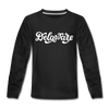 Delaware Youth Long Sleeve Shirt - Hand Lettered Youth Long Sleeve Delaware Tee - black