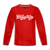 Delaware Youth Long Sleeve Shirt - Hand Lettered Youth Long Sleeve Delaware Tee - red