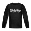 Delaware Youth Long Sleeve Shirt - Hand Lettered Youth Long Sleeve Delaware Tee - charcoal gray