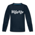 Delaware Youth Long Sleeve Shirt - Hand Lettered Youth Long Sleeve Delaware Tee - deep navy