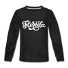 Florida Youth Long Sleeve Shirt - Hand Lettered Youth Long Sleeve Florida Tee - black