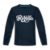Florida Youth Long Sleeve Shirt - Hand Lettered Youth Long Sleeve Florida Tee - deep navy