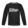 Georgia Youth Long Sleeve Shirt - Hand Lettered Youth Long Sleeve Georgia Tee - black