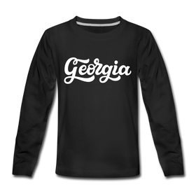 Georgia Youth Long Sleeve Shirt - Hand Lettered Youth Long Sleeve Georgia Tee