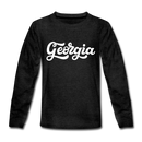 Georgia Youth Long Sleeve Shirt - Hand Lettered Youth Long Sleeve Georgia Tee - charcoal gray
