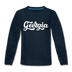 Georgia Youth Long Sleeve Shirt - Hand Lettered Youth Long Sleeve Georgia Tee - deep navy