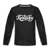 Kentucky Youth Long Sleeve Shirt - Hand Lettered Youth Long Sleeve Kentucky Tee - black