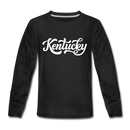 Kentucky Youth Long Sleeve Shirt - Hand Lettered Youth Long Sleeve Kentucky Tee - black