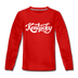 Kentucky Youth Long Sleeve Shirt - Hand Lettered Youth Long Sleeve Kentucky Tee - red