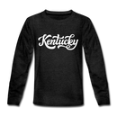 Kentucky Youth Long Sleeve Shirt - Hand Lettered Youth Long Sleeve Kentucky Tee - charcoal gray