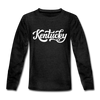 Kentucky Youth Long Sleeve Shirt - Hand Lettered Youth Long Sleeve Kentucky Tee - charcoal gray