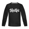 Hawaii Youth Long Sleeve Shirt - Hand Lettered Youth Long Sleeve Hawaii Tee - black