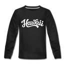 Hawaii Youth Long Sleeve Shirt - Hand Lettered Youth Long Sleeve Hawaii Tee - black