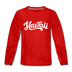 Hawaii Youth Long Sleeve Shirt - Hand Lettered Youth Long Sleeve Hawaii Tee - red