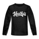 Hawaii Youth Long Sleeve Shirt - Hand Lettered Youth Long Sleeve Hawaii Tee - charcoal gray