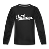 Indiana Youth Long Sleeve Shirt - Hand Lettered Youth Long Sleeve Indiana Tee - black