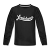 Louisiana Youth Long Sleeve Shirt - Hand Lettered Youth Long Sleeve Louisiana Tee - black