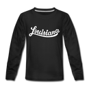 Louisiana Youth Long Sleeve Shirt - Hand Lettered Youth Long Sleeve Louisiana Tee - black
