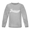 Louisiana Youth Long Sleeve Shirt - Hand Lettered Youth Long Sleeve Louisiana Tee - heather gray