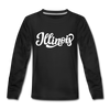 Illinois Youth Long Sleeve Shirt - Hand Lettered Youth Long Sleeve Illinois Tee