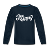 Illinois Youth Long Sleeve Shirt - Hand Lettered Youth Long Sleeve Illinois Tee