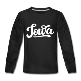 Iowa Youth Long Sleeve Shirt - Hand Lettered Youth Long Sleeve Iowa Tee