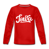 Iowa Youth Long Sleeve Shirt - Hand Lettered Youth Long Sleeve Iowa Tee - red