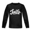 Iowa Youth Long Sleeve Shirt - Hand Lettered Youth Long Sleeve Iowa Tee - charcoal gray