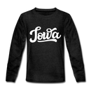 Iowa Youth Long Sleeve Shirt - Hand Lettered Youth Long Sleeve Iowa Tee - charcoal gray