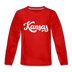 Kansas Youth Long Sleeve Shirt - Hand Lettered Youth Long Sleeve Kansas Tee - red