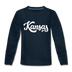 Kansas Youth Long Sleeve Shirt - Hand Lettered Youth Long Sleeve Kansas Tee - deep navy