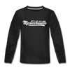 Massachusetts Youth Long Sleeve Shirt - Hand Lettered Youth Long Sleeve Massachusetts Tee - black