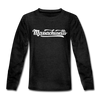 Massachusetts Youth Long Sleeve Shirt - Hand Lettered Youth Long Sleeve Massachusetts Tee - charcoal gray