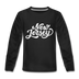 New Jersey Youth Long Sleeve Shirt - Hand Lettered Youth Long Sleeve New Jersey Tee - black